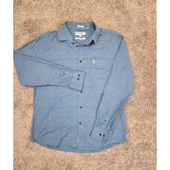 US Polo Assn. Spread Collar Checked Casual Shirt Men's Size XL - Picture 1 of 10